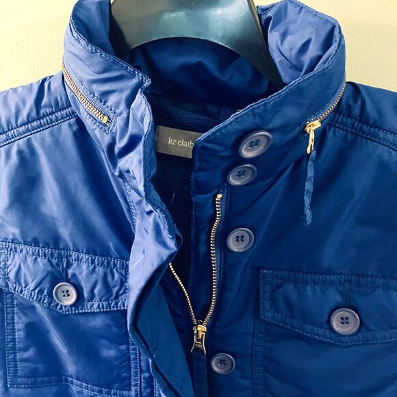 Liz Claiborne Women Blue Puff Vest Small Zippered Buttons - Picture 3 of 13